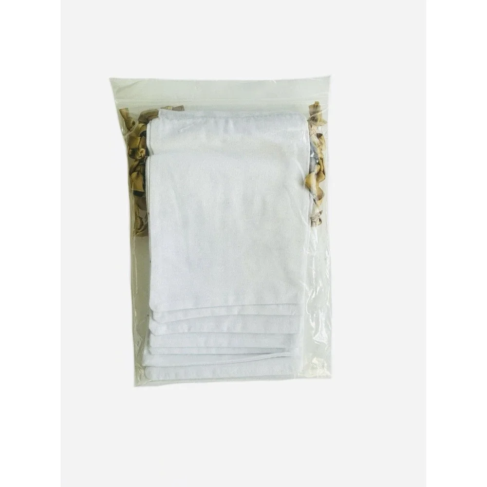 Bride Tribe Drawstring Favor Bags White‎ Gold Bachelorette Party Gift Set of 10